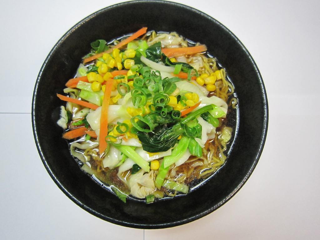 Vegetable Ramen · shoyu base with vegetable broth, cabbage, carrot, ground onion, corn, choy sum, green onion