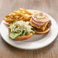 10 P Burger · 8 oz. hand formed Angus beef patty, american cheese, red onion, come back sauce, lettuce, ho...