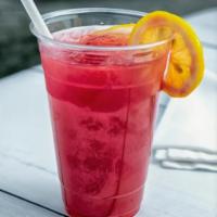 Berry Mint Cooler · Mint Tea + Fresh berry juice + Lemon juice + Honey + Ice