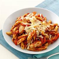 Penne Chicken Marinara · Grilled chicken, Marinara & Mozzarella cheese on marinara sauce,  Served with French bread.