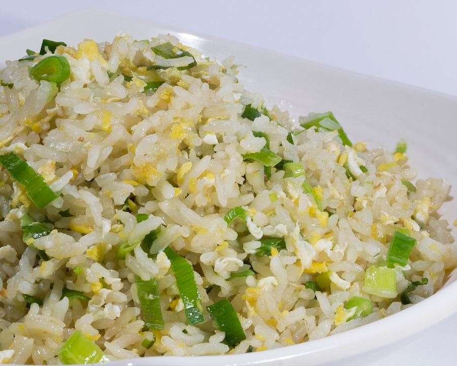 Green Onion Fried Rice · Jasmine rice, scrambled eggs, and chopped green onions are wok-tossed. Gluten free.