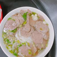 2P. Pho Bo Vien - Meat ball Noodle Soup · Beef meatball.