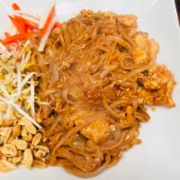 6W. Pad Thai · Choice of chicken, beef, tofu, shrimp or combination. Stir-fried with noodles, egg, green on...