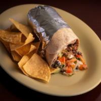 Regular Burrito · Meat, rice, beans and salsa.
