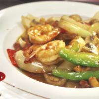 1. Thai Chili Cashew · Fresh Thai chili stir fried with pepper, onion, mushroom, cashew nuts and Thai chili sauce. ...