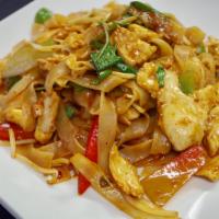 3. Drunken Noodle · Large rice noodle stir fried with fresh Thai basil, pepper, onion, scallion, bean and your c...