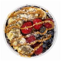 Loco Loco Bowl · Base: organic acai, banana, blueberry, coconut milk. Topping: granola, raspberries, grapes, ...