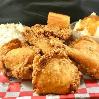 6 piece thigh/leg meal · 6 piece, thigh/leg  meal, served with 3 side orders