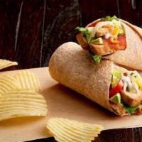 Chicken Club WRAP · Grilled, 100% antibiotic-free chicken breast, grape tomatoes, sliced avocado, cheddar, Asiag...