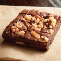 Fudge-Nut Brownie (450 cal) · If you can't eat the whole thing, cut into 4 pieces and share brownie bites.