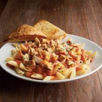 Family Pasta Feast · Your choice of one Hot Pasta. Served with four chocolate chip cookies and toasted herb focac...