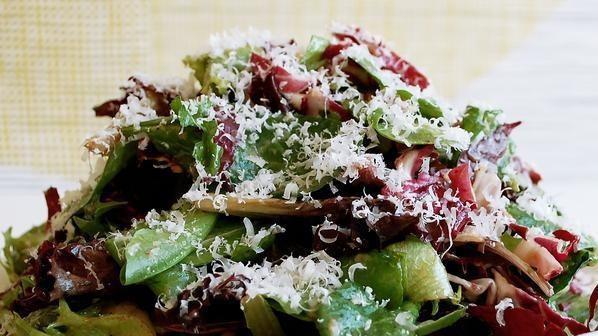Mixed Green Salad · Arugula, radicchio, spring mix, Parmesan and balsamic vinaigrette.