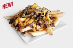Old School Fries · The Old School Fries come loaded with grilled steak, sautéed onions, and Cheez Whiz served o...