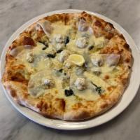 Artichoke Pizza · Mozzarella, Italian marinated artichoke, garlic, sauteed spinach, Parmigiano-Reggiano, provo...