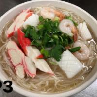P3. Seafood Pho · Shrimp, squid and imitation crab.