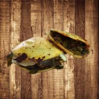 Rajas con Queso Gorditas · Rajas with cheese.