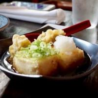 Agedashi Tofu · Deep-fried soft tofu in savory dashi.