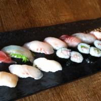 Special Seasonal Fish Sushi Set · 10 pc sushi of seasonal fish with negi-tekka roll. 
The fish composition is subject to chang...
