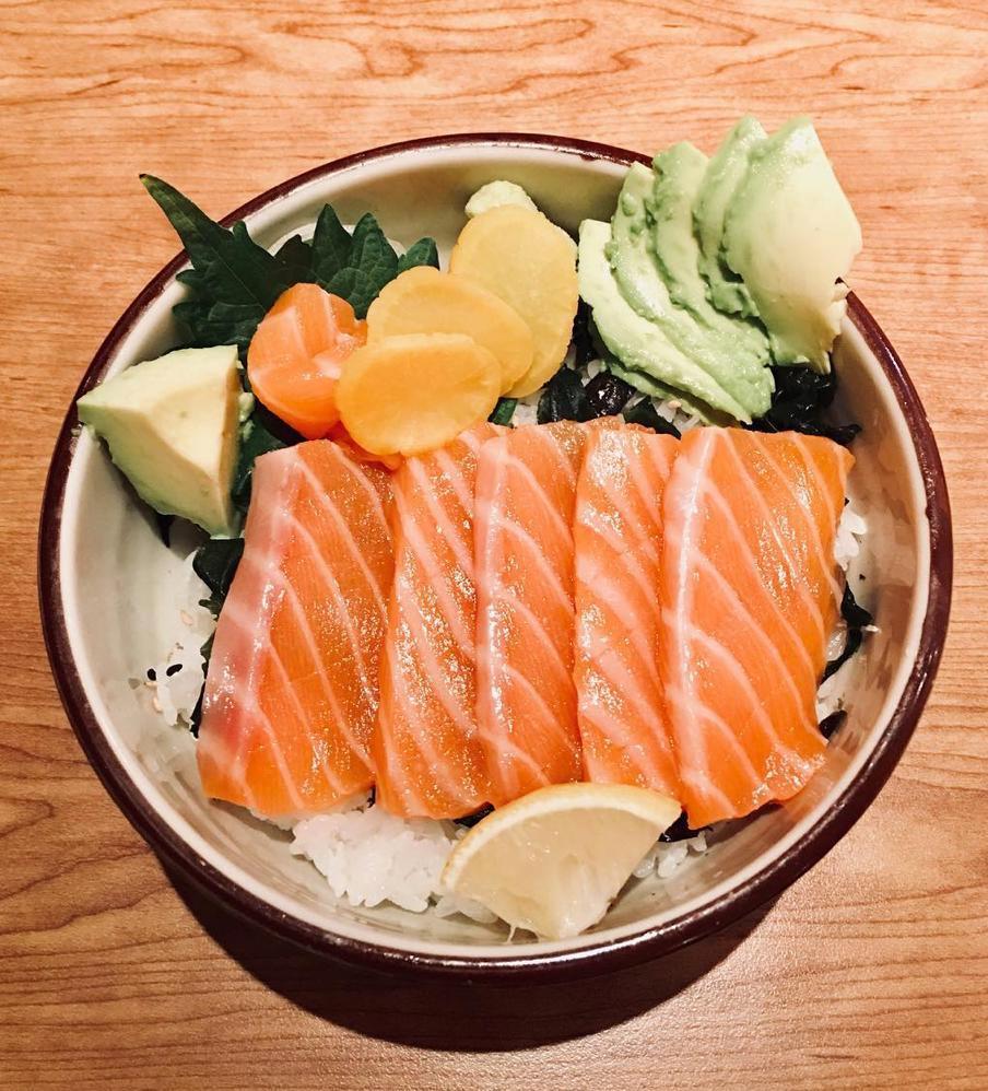 Sake Don · Salmon sashimi over rice.