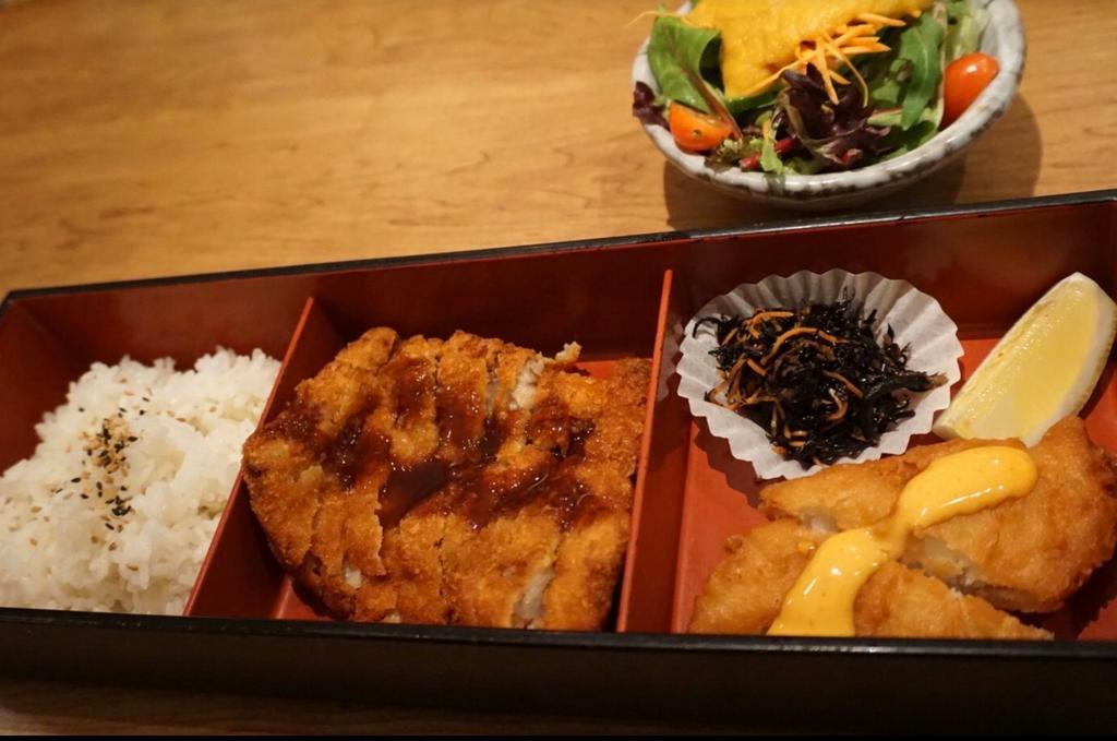 Tonkatsu Bento Box  · Tonkatsu with a choice of side dish.