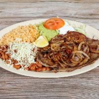 Platos Especiales · Served with choice of meat, rice, cheese, sour cream, guacamole, lettuce, tomatoes and torti...