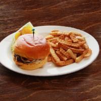 Beergarden Burger · Grilled with smoked Gouda, grilled onion and roasted peppers, topped with pesto mayonnaise. ...