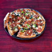 A. Bambino's Special Pizza · Cheese, mushrooms, pepperoni, Italian sausage, salami, olives, bell peppers and onions.