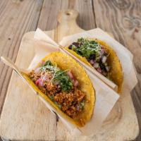 Cowly Taco · 1 taco in a sprouted organic corn tortilla, cauliflower meat, guacamole & pico de gallo