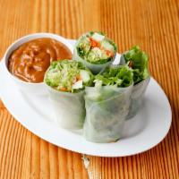 10. Fresh Summer Rolls (2) · Green leaf, bean sprouts, carrots, cucumbers, and tofu wrapped in rice pepper and mint. Serv...