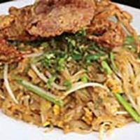 65. Crab Noodle · Stir fried rice noodle with blue crab meat, egg, garlic and chili. Spicy. Gluten free.
