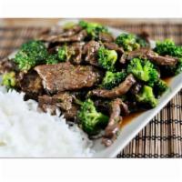 33. Broccoli Beef over Rice · 
