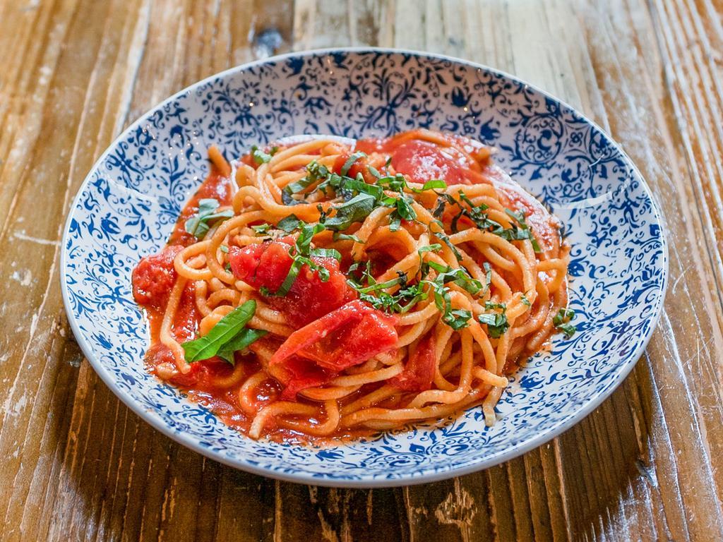Viktoria’s Spaghetti Pomodoro · San marzano tomatoes, basil, grated parmigiano. Vegetarian