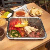 Family Fajita Pack Combo · Feeds 2- 4 people. Sampling of our offerings: grilled steak, grilled chicken, grilled marina...
