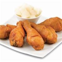 Chicken Drumsticks · Our famous fried chicken drums. Half & Half of Soy Garlic and Spicy is most popular!