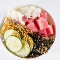 Umami Classic · Ahi tuna - green and sweet onion - hijiki seaweed - cucumber - sesame seeds - master soy - s...