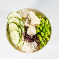 Sweet Chili Tofu Poke (V) · Vegetarian. Organic tofu, blanched kale, green and sweet onion, cucumber, edamame, sesame se...