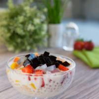 Mixed Fresh Fruit with Sago and Grass Jelly · 