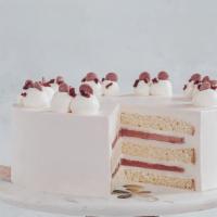 Pink Peach Lychee Cake · 