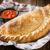 Cheese Calzone · Crisp baked Italian turnover with Rosati’s pizza sauce and mozzarella cheese. Served with a ...