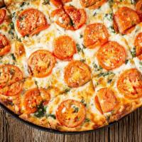 White Pizza · Olive oil, fresh garlic and mozzarella cheese.