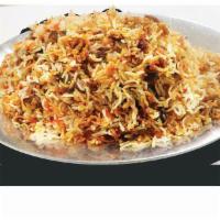 Biryani Chicken · Chopped meat sauteed with long grain basmati rice with biryani seasoning.