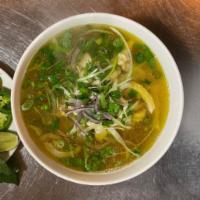 10. Pho Ga · Chicken pho chicken broth. Traditional noodle soup with the finest cuts of meat and rice noo...