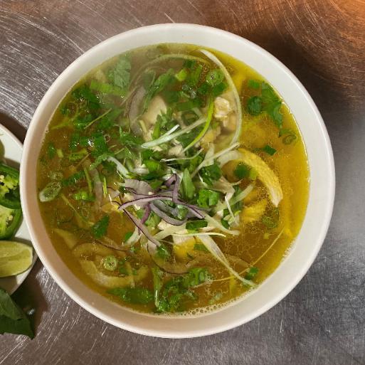 10. Pho Ga · Chicken pho chicken broth. Traditional noodle soup with the finest cuts of meat and rice noodle in our signature beef, chicken, or vegetable broth, served with a side of fresh bean sprouts, jalapenos pepper, lime, and Asian basil.