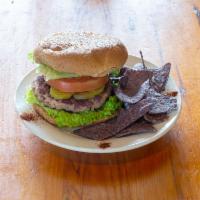 Mouth Watering Bison Burger · Texas Bison on a whole wheat bun, with lettuce, tomato, red onion, and dill pickle.   Served...