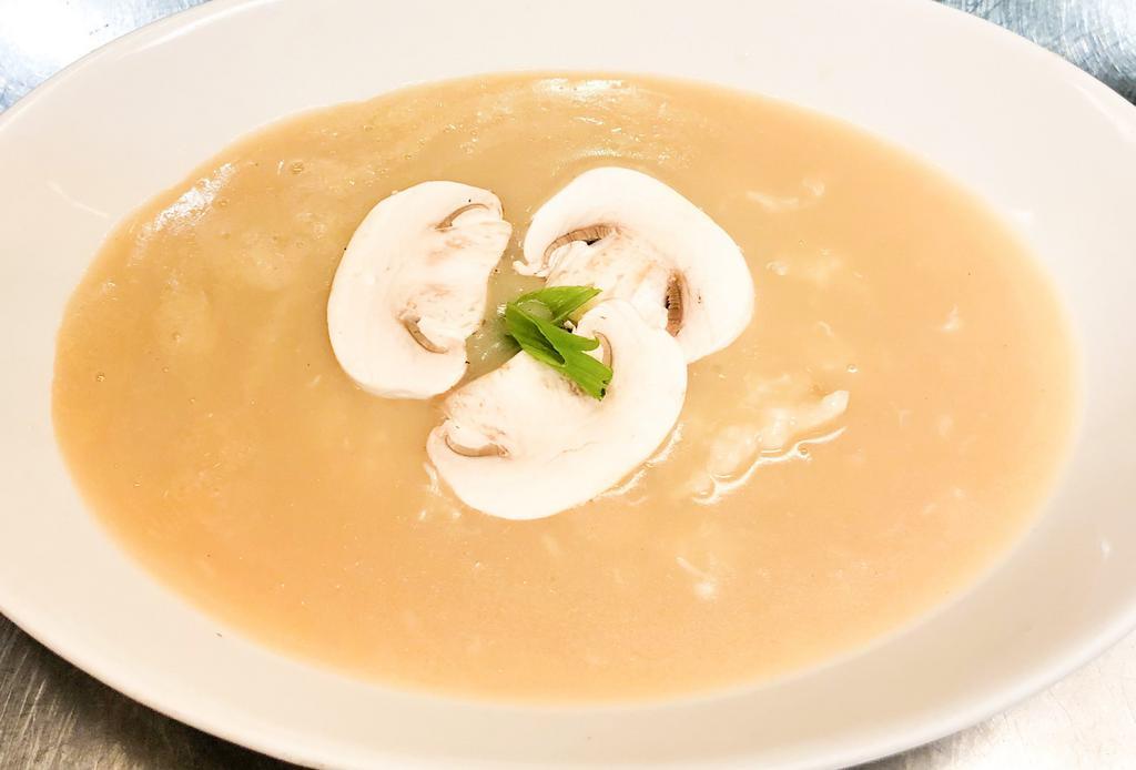 Crab Soup Soup  · Thick fresh crabmeat soup with mushroom