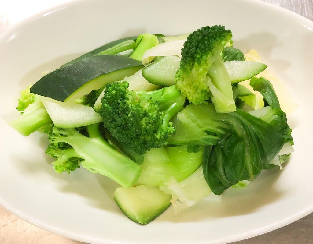 Steamed Vegetables · Cooked using moist heat. 
