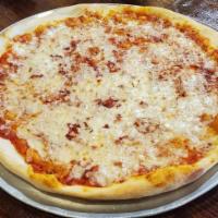 New York Style Cheese Pizza · Classic cheese or create your own pizza. Your choice of 5 toppings for free.