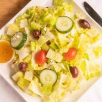 Greek Salad · Mixed fresh salad with tomato, cucumber, red onion, Kalamata olives and feta cheese.