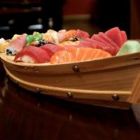 Love Boat for 2 · May be raw or undercooked. 2 miso soups, 2 seaweed salads, shrimp, and veggie tempura appeti...