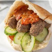 Baked Kefta Kebab Sandwich · Kefta translated is (MIDDLE EASTERN MEAT LOAF) ground beef mixed with traditional aromatic h...